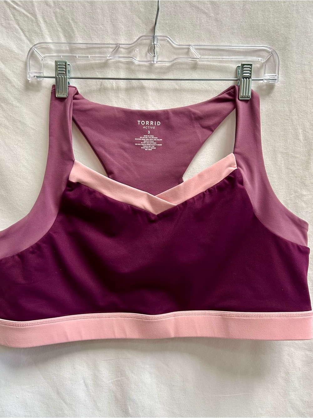 TORRID ACTIVE SET PLUM & BLUSH SPORTS BRA AND LEGGINGS, PLUS SIZE 3 - Picture 6 of 8